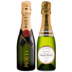 Buy Mini Champagne Duo Moet Brut and Laurent Perrier Brut 20cl