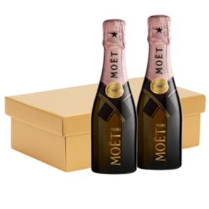 Buy Mini Moet Rose Champagne 20cl Twin Hamper Gift Box
