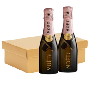 Buy Mini Moet Rose Champagne 20cl Twin Postal Box