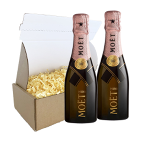 Buy Mini Moet Rose Champagne 20cl Twin Postal Box