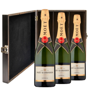 Buy Moet And Chandon Brut Champagne 75cl Trio Elm Wood Gift Boxed