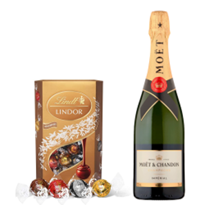 Buy Moet And Chandon Brut Champagne 75cl With Lindt Lindor Assorted Truffles 200g