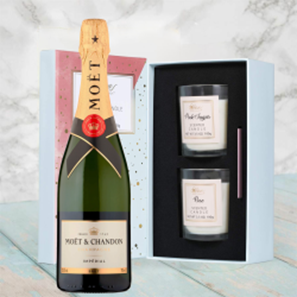 Buy Moet And Chandon Brut Champagne 75cl With Love Body & Earth 2 Scented Candle Gift Box