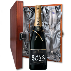 Buy Moet And Chandon Brut, Vintage, 2013 And Flutes In Luxury Presentation Box