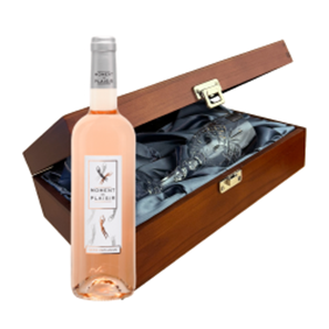 Buy Moment de Plaisir Cinsault Rose Wine In Luxury Box With Royal Scot Wine Glass