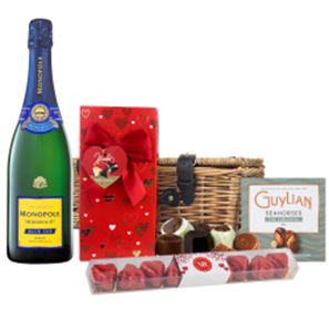 Buy Monopole Blue Top Brut Champagne 75cl And Chocolate Love You Hamper