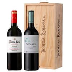 Buy Monte Real Tempranillo & Puerta Vieja Rioja Tinto Wooden box