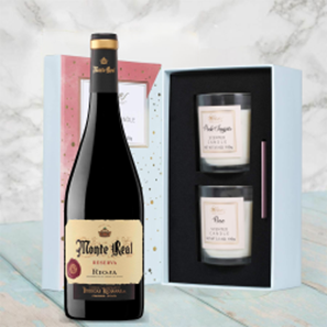 Buy Monte Real Reserva 75cl Red Wine With Love Body & Earth 2 Scented Candle Gift Box