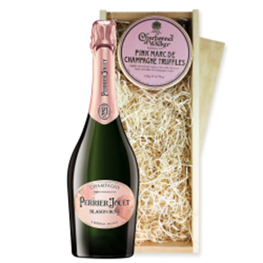 Buy Perrier Jouet Blason Rose Champagne 75cl And Pink Marc de Charbonnel Chocolates Box