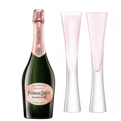 Buy Perrier Jouet Blason Rose Champagne 75cl with LSA Moya Blush Flutes