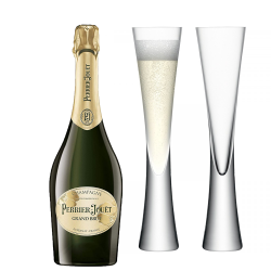 Buy Perrier Jouet Grand Brut Champagne 75cl with LSA Moya Flutes