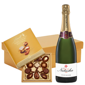 Buy Personalised Champagne - Black Label And Lindt Swiss Chocolates Hamper