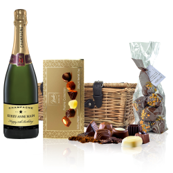 Buy Personalised Champagne - Black Star And Chocolates Hamper