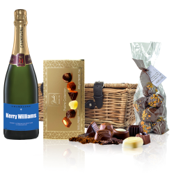 Buy Personalised Champagne - Blue Label And Chocolates Hamper