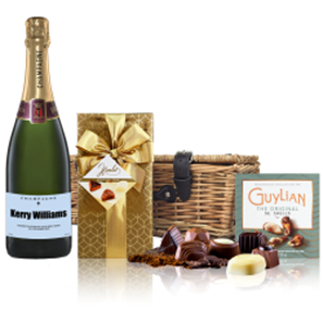 Buy Personalised Champagne - Blue Label And Chocolates Hamper