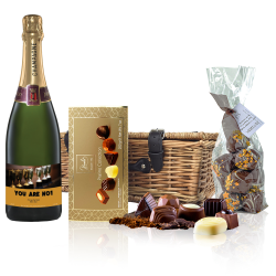 Buy Personalised Champagne - Cup Label And Chocolates Hamper