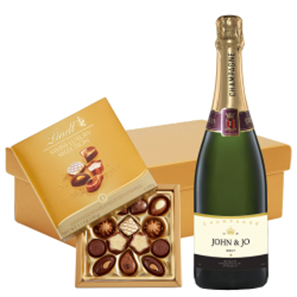 Buy Personalised Champagne - Gold Fabulous Label And Lindt Swiss Chocolates Hamper