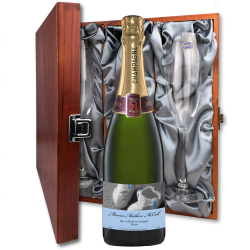 Buy Personalised Champagne - New Baby Boy Label And Flutes In Luxury Presentation Box