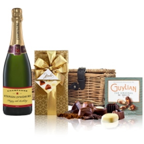 Buy Personalised Champagne - Red Star Label And Chocolates Hamper