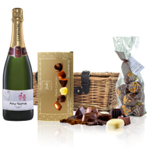 Buy Personalised Champagne - Wall Art Label And Chocolates Hamper