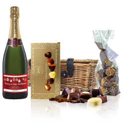 Buy Personalised Champagne - Xmas 2 Label And Chocolates Hamper