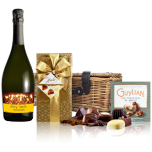 Buy Personalised Prosecco - Birthday Candles Label And Chocolates Hamper