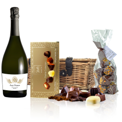 Buy Personalised Prosecco - Gold Ornate Label And Chocolates Hamper
