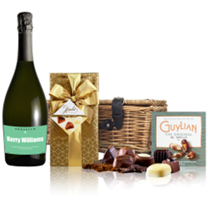Buy Personalised Prosecco - Green Label And Chocolates Hamper