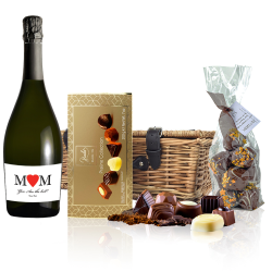 Buy Personalised Prosecco - Heart Mam Label And Chocolates Hamper