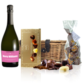 Buy Personalised Prosecco - Pink Label And Chocolates Hamper