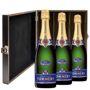 Buy Pommery Brut Royal Champagne 75cl Trio Elm Wood Gift Boxed