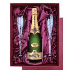 Buy Pommery Grand Cru Vintage 2006 Champagne 75cl in Burgundy Presentation Set With Flutes