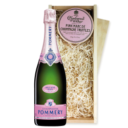 Buy Pommery Rose Brut Champagne 75cl And Pink Marc de Charbonnel Chocolates Box