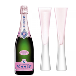 Buy Pommery Rose Brut Champagne 75cl with LSA Moya Blush Flutes
