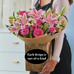 Buy Pink Rose and Lily Hand-tied