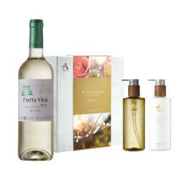 Buy Puerta Vieja Rioja Blanco 75cl White Wine with Arran After The Rain Hand Care Set