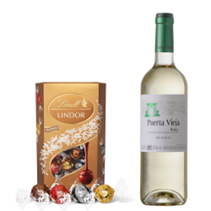 Buy Puerta Vieja Rioja Blanco 75cl White Wine With Lindt Lindor Assorted Truffles 200g