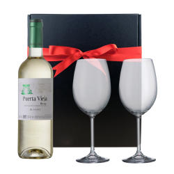 Buy Puerta Vieja Rioja Blanco And Bohemia Glasses In A Gift Box
