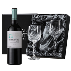 Buy Puerta Vieja Rioja Tinto 75cl Red Wine, With Royal Scot Wine Glasses