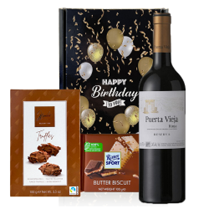 Buy Puerta Vieja Tinto Reserva And Chocolates Happy Birthday Gift Box