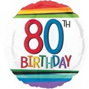 Buy Happy 80th Birthday Helium Balloon