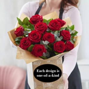 Buy 12 Red Rose Hand-tied