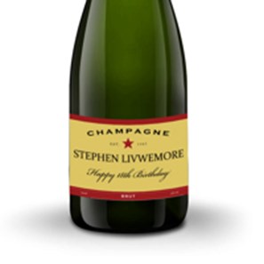 Buy Personalised Champagne - Red Star Label