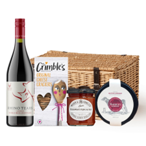 Buy Rhino Tears Noble Read Cultivars 75cl Red Wine And Cheese Hamper