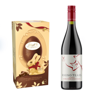 Buy Rhino Tears Noble Read Cultivars 75cl Red Wine and Lindt Easter Egg 195g