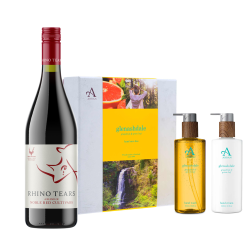 Buy Rhino Tears Noble Read Cultivars 75cl Red Wine with Arran Glenashdale Hand Care Gift Set