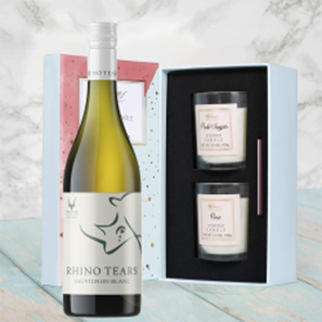 Buy Rhino Tears Sauvignon Blanc 75cl White Wine With Love Body & Earth 2 Scented Candle Gift Box