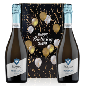 Buy Romeo Prosecco DOC 75cl Happy Birthday Wine Duo Gift Box (2x75cl)