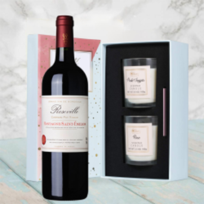 Buy Roseville Bordeaux St Emilion 75cl Red Wine With Love Body & Earth 2 Scented Candle Gift Box