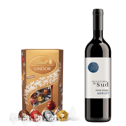Buy Signatures de Sud Merlot 75cl Red Wine With Lindt Lindor Assorted Truffles 200g